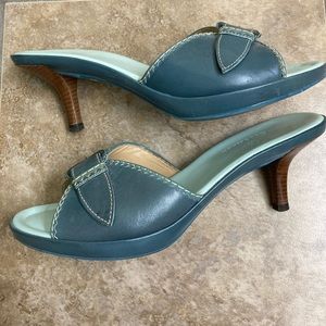 Cole Haan Slip-On Heels. Size 8.5. Smoky Blue.
